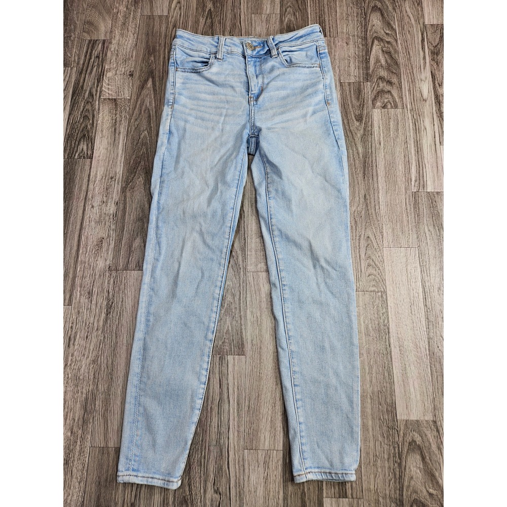 American Eagle High Rise Jegging Women 4 Short Light Wash Stretch Skinny Jeans